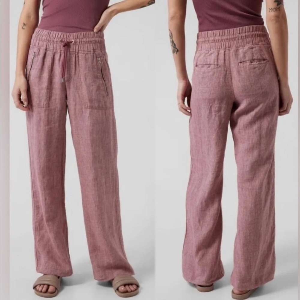 Athleta Cabo Linen Wide Leg Pants